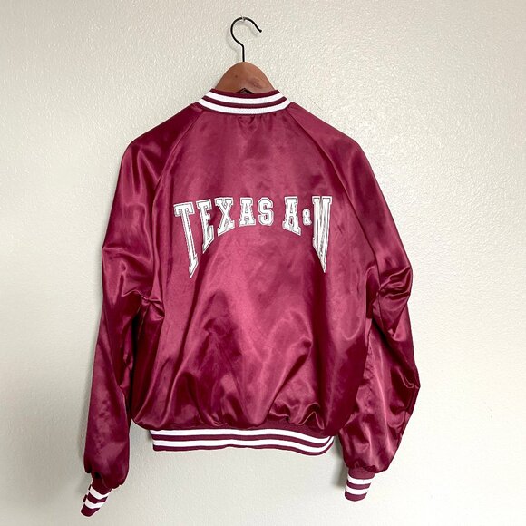 Vintage Maroon Bomber Jacket - Picture 1 of 8